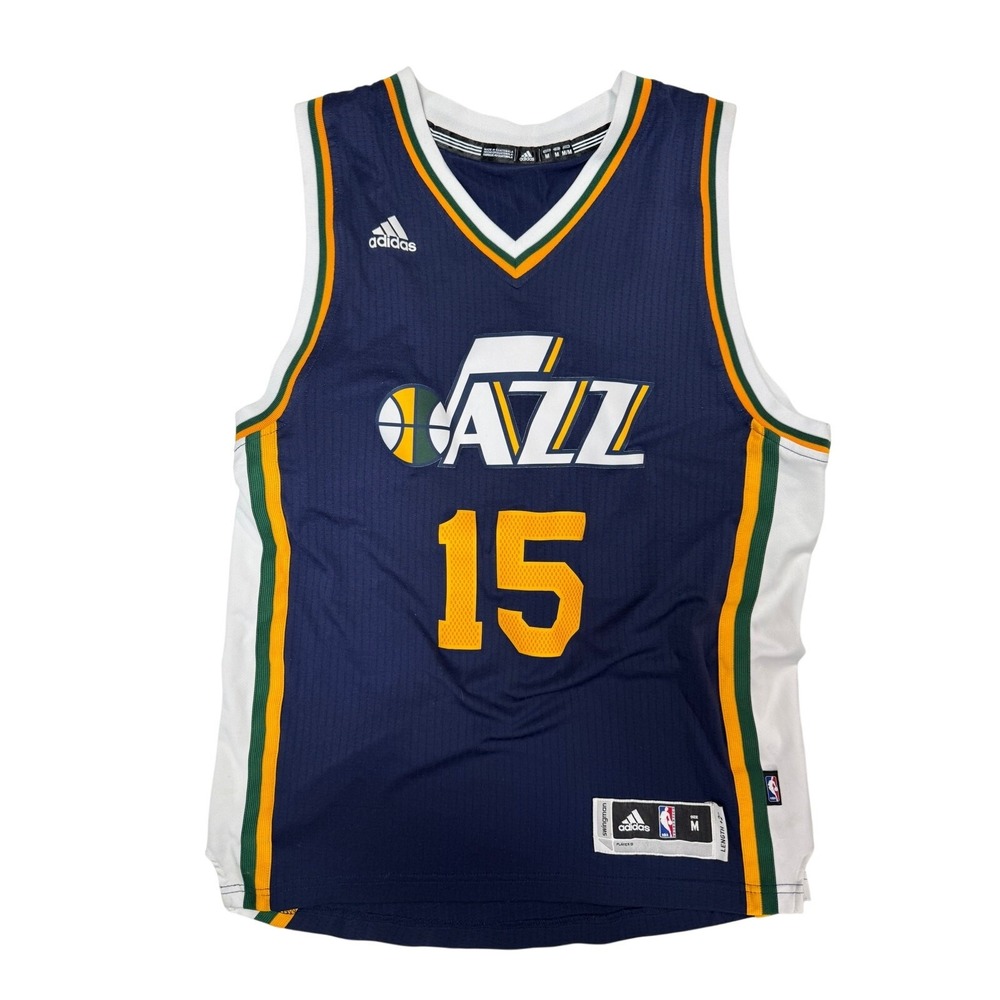 Adidas Derrick Favors Utah Jazz Swingman Jersey Navy Blue #15 Mens Medium +2